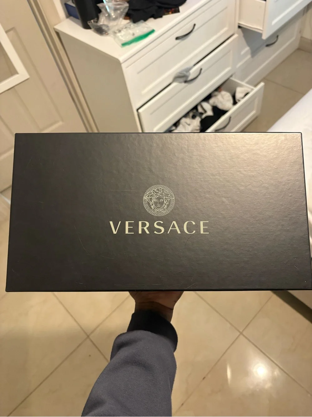 Versace Royal Blue Medusa Rubber Slide - Men's Casual Sandal